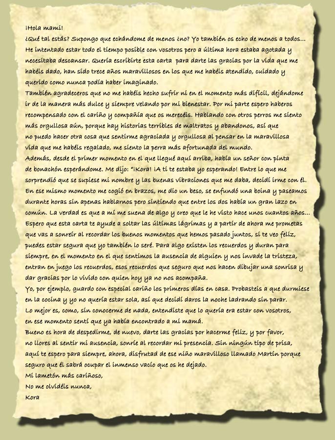 Carta a Kora